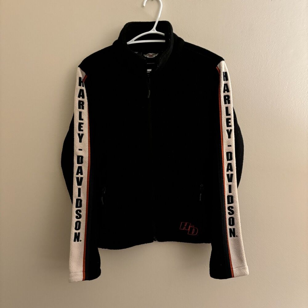 HARLEY DAVIDSON Fleece Sweatshirt Spell Out Logo Biker Motorcycle - Size Medium
